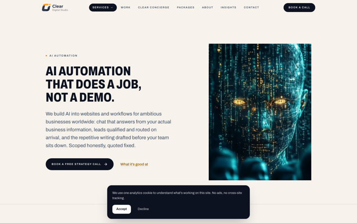 Clear Digital website preview
